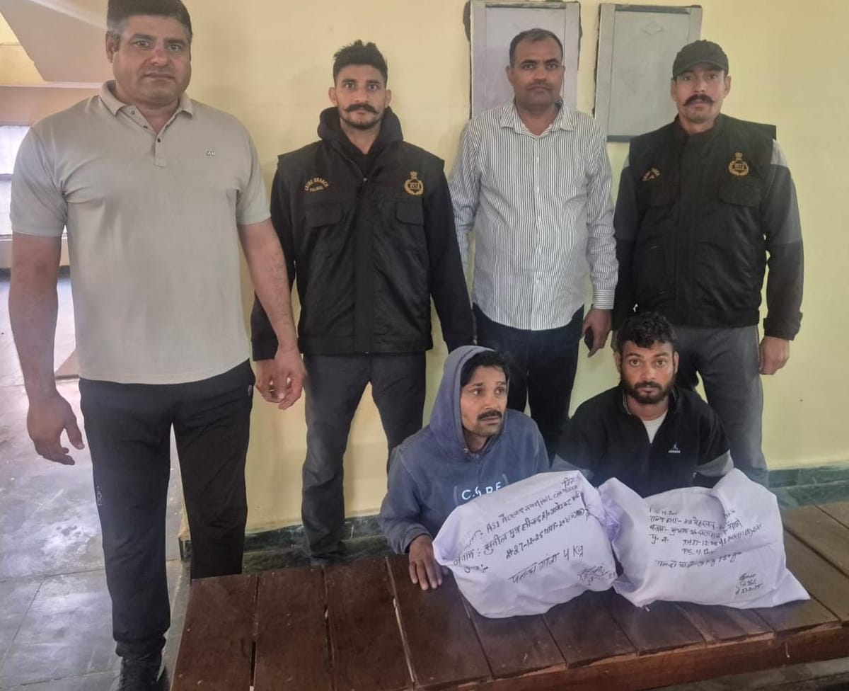 करीब 2.5 लाख कीमत के मादक पदार्थ 7 किलो 750 ग्राम गांजा सहित दो तस्कर गिरफ्तार