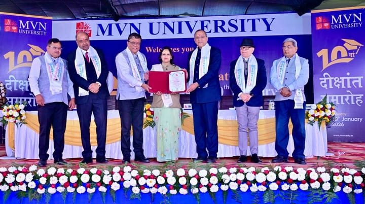 एमवीएन विश्वविद्यालय का 10वां दीक्षांत समारोह सफलतापूर्वक संपन्न
